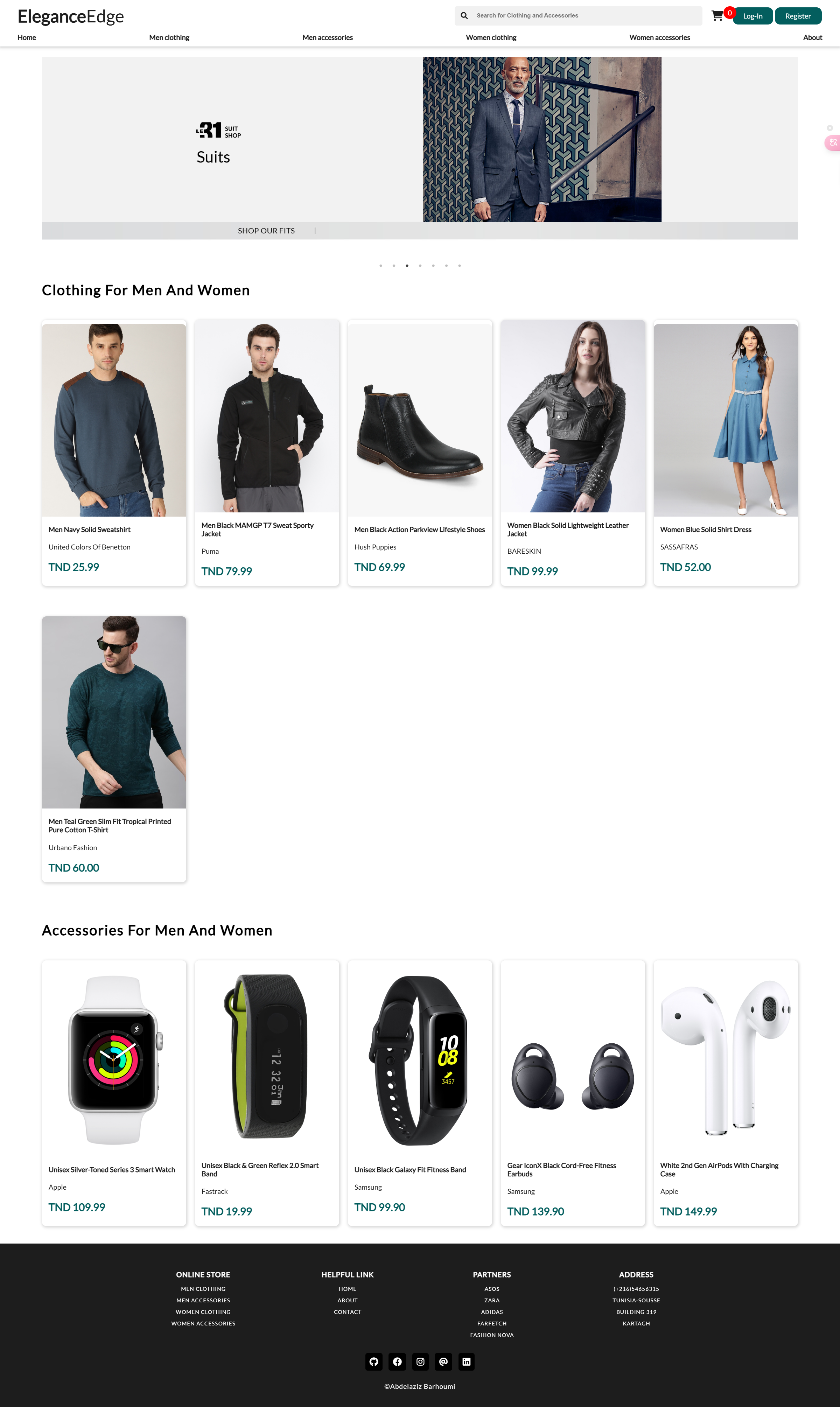 EleganceEdge E-Commerce Website Screenshot